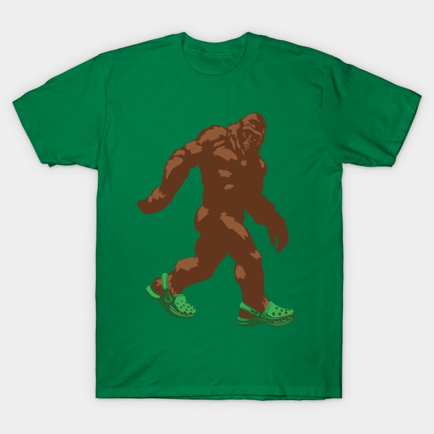 Bigfoot Wearing Crocs T-Shirt by CTKR Studio